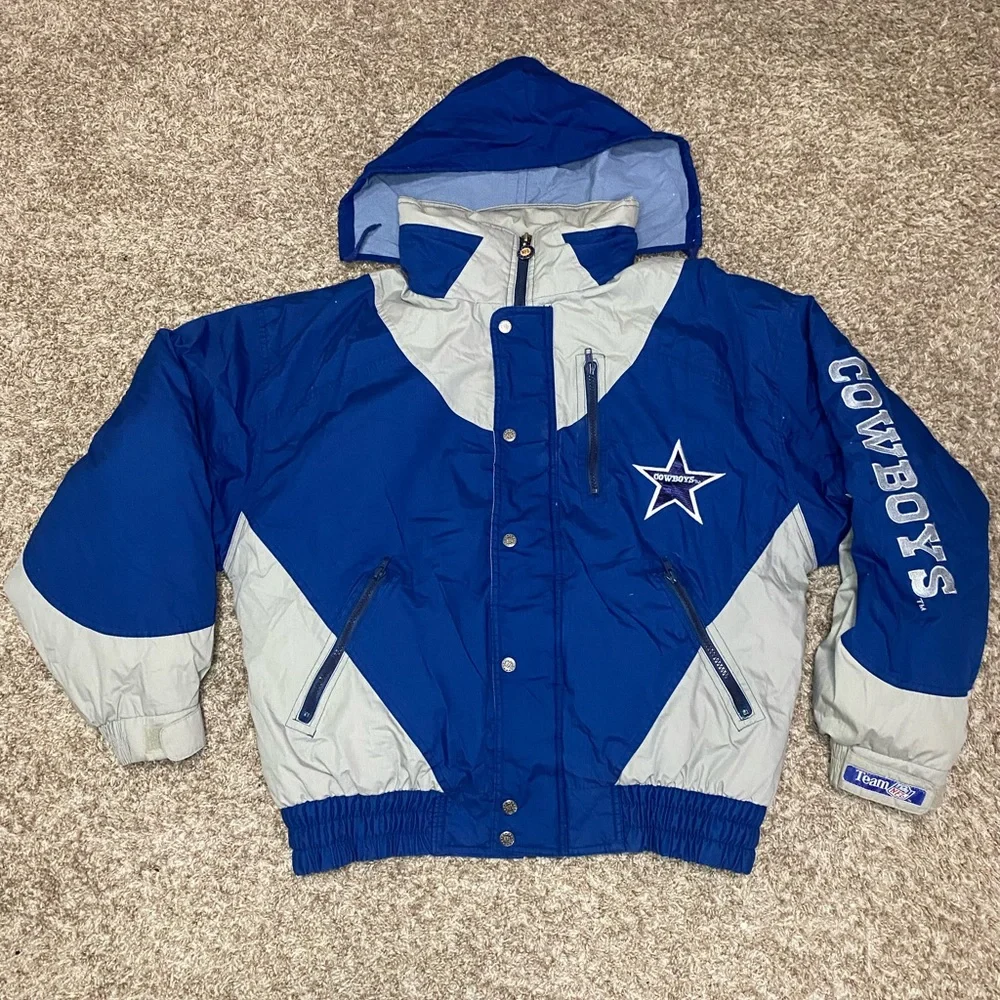 Vintage 90’s Dallas Cowboys Logo Triple Fat Goose NFL Puffer Jacket Men Sz LARGE